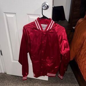 Red Satin Women's Varsity Vintage Jacket